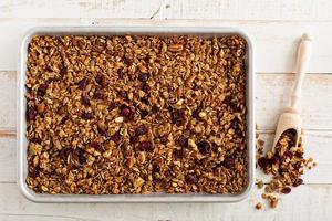 Homemade roasted granola food background photo