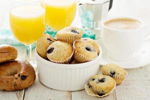 Fresh and bright continental breakfast table photo