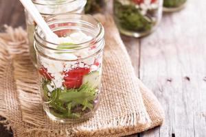 Salad in mason jars photo