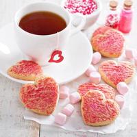 Valentines day sugar cookies with sprinkles photo