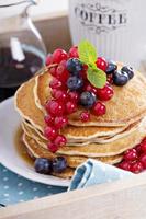 Vegan pancakes with mixed berries