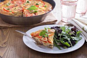 Frittata with vegetables and ham photo