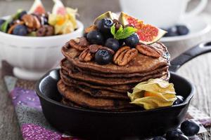 Stack of chocolate pancakes photo