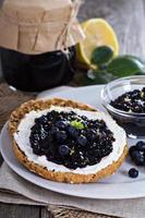 Blueberry jam on bread photo