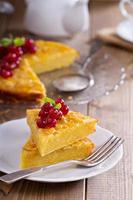 Cornmeal cake with berries photo