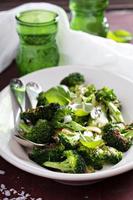 Pan roasted broccoli with garlic photo