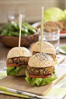 Vegan burgers with beans and vegetables photo