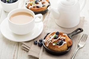 Cinnamon bun for one in a tiny skillet photo