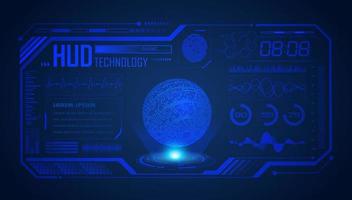 Modern HUD Technology Screen Background with blue globe vector