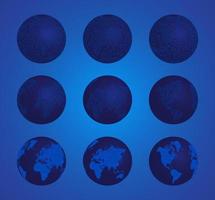 Modern Technology Globe icon set vector