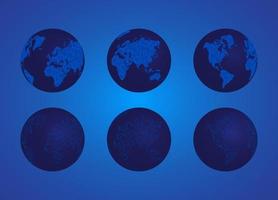 Modern Technology Globe icon set vector