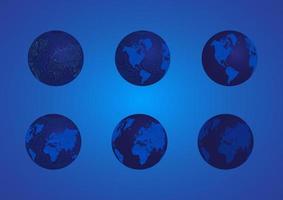 Modern Technology Globe icon set vector