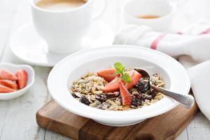 Muesli with nuts and dried fruits photo