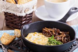 Vegan tofu omelet with mushrooms and pesto photo