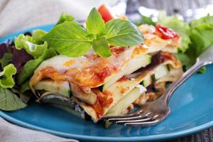 Vegetable lasagna close-up photo