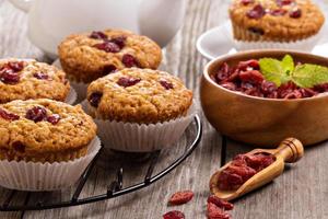 Muffins with dried berries photo