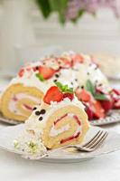 Strawberry cream cake photo