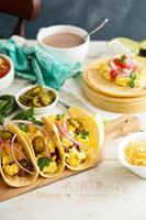 Tacos with  eggs for breakfast photo