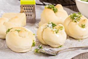 Dinner rolls with parmesan and garlic photo