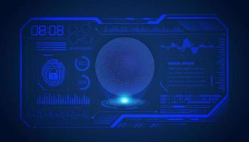 Modern HUD Technology Screen Background with blue globe vector