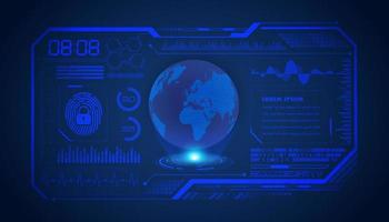 Modern HUD Technology Screen Background with blue globe vector