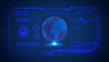 Modern HUD Technology Screen Background with blue globe vector