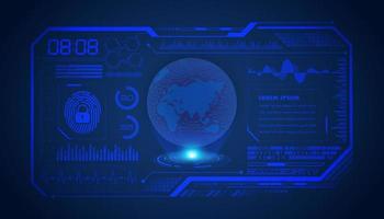 Modern HUD Technology Screen Background with blue globe vector