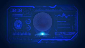 Modern HUD Technology Screen Background with blue globe vector