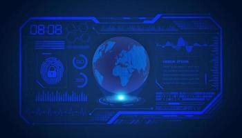 Modern HUD Technology Screen Background with blue globe vector