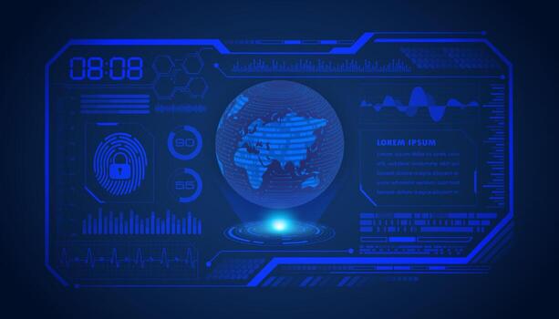 fondo de pantalla de tecnología hud moderna con globo vector