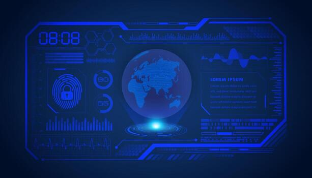 fondo de pantalla de tecnología hud moderna con globo vector