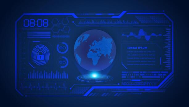 Modern HUD Technology Screen Background with globe vector