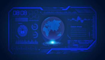 fondo de pantalla de tecnología hud moderna con globo vector