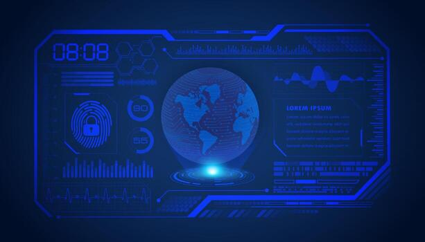 Modern HUD Technology Screen Background with globe vector