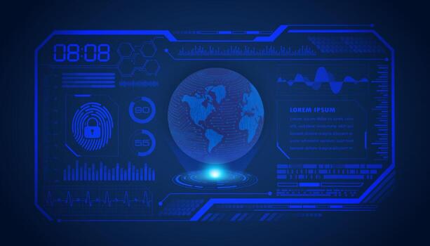 Modern HUD Technology Screen Background with globe vector