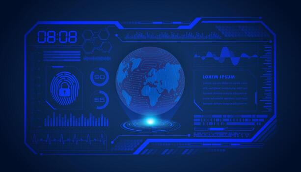 Modern HUD Technology Screen Background with globe vector