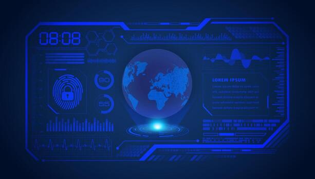 Modern HUD Technology Screen Background with globe vector