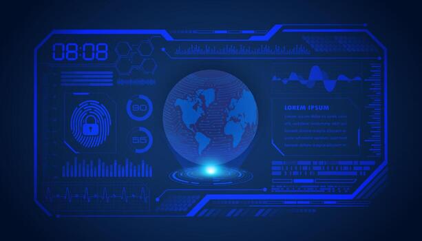 Modern HUD Technology Screen Background with globe vector