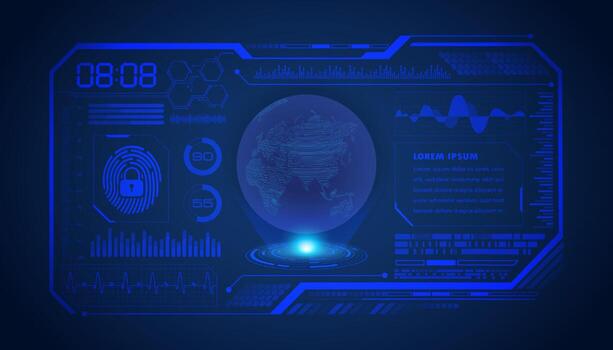 Modern HUD Technology Screen Background with globe vector