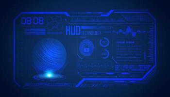 Modern HUD Technology Screen Background with globe vector