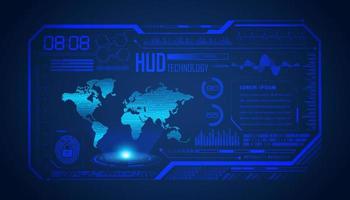Modern HUD Technology Screen Background with globe vector