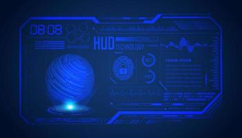 Modern HUD Technology Screen Background with globe vector