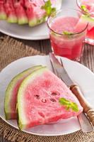 Watermelon slices on a plate photo