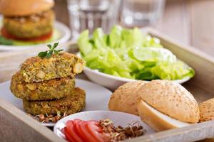 Vegan burgers with lentils and pistashios photo