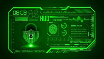 Modern HUD Technology Screen Background with padlock vector