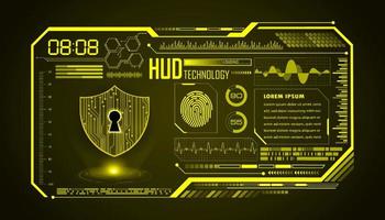 Modern HUD Technology Screen Background with padlock vector