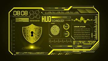 Modern HUD Technology Screen Background with padlock vector