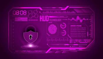 Modern HUD Technology Screen Background with padlock vector