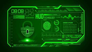 Modern HUD Technology Screen Background with padlock vector