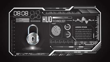 Modern HUD Technology Screen Background with padlock vector